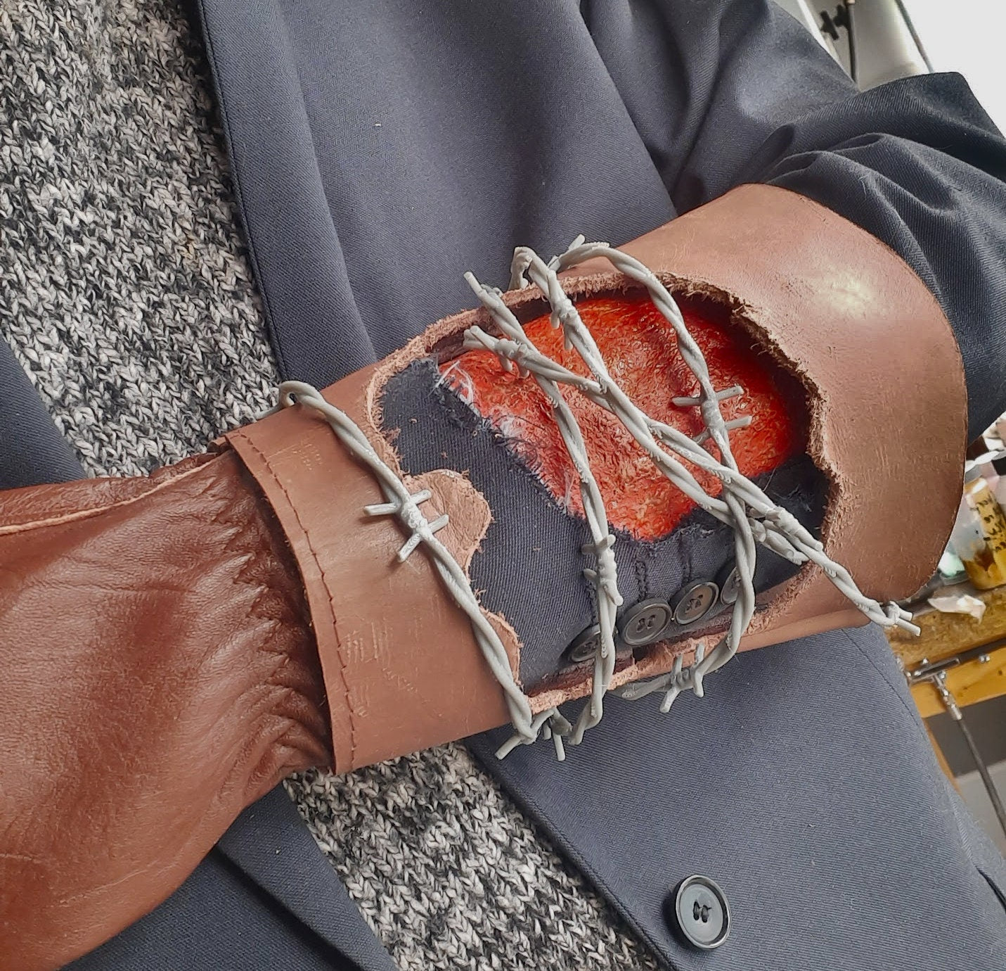 160cm Fake Barbed Wire - Flexible 3D Printed Prop