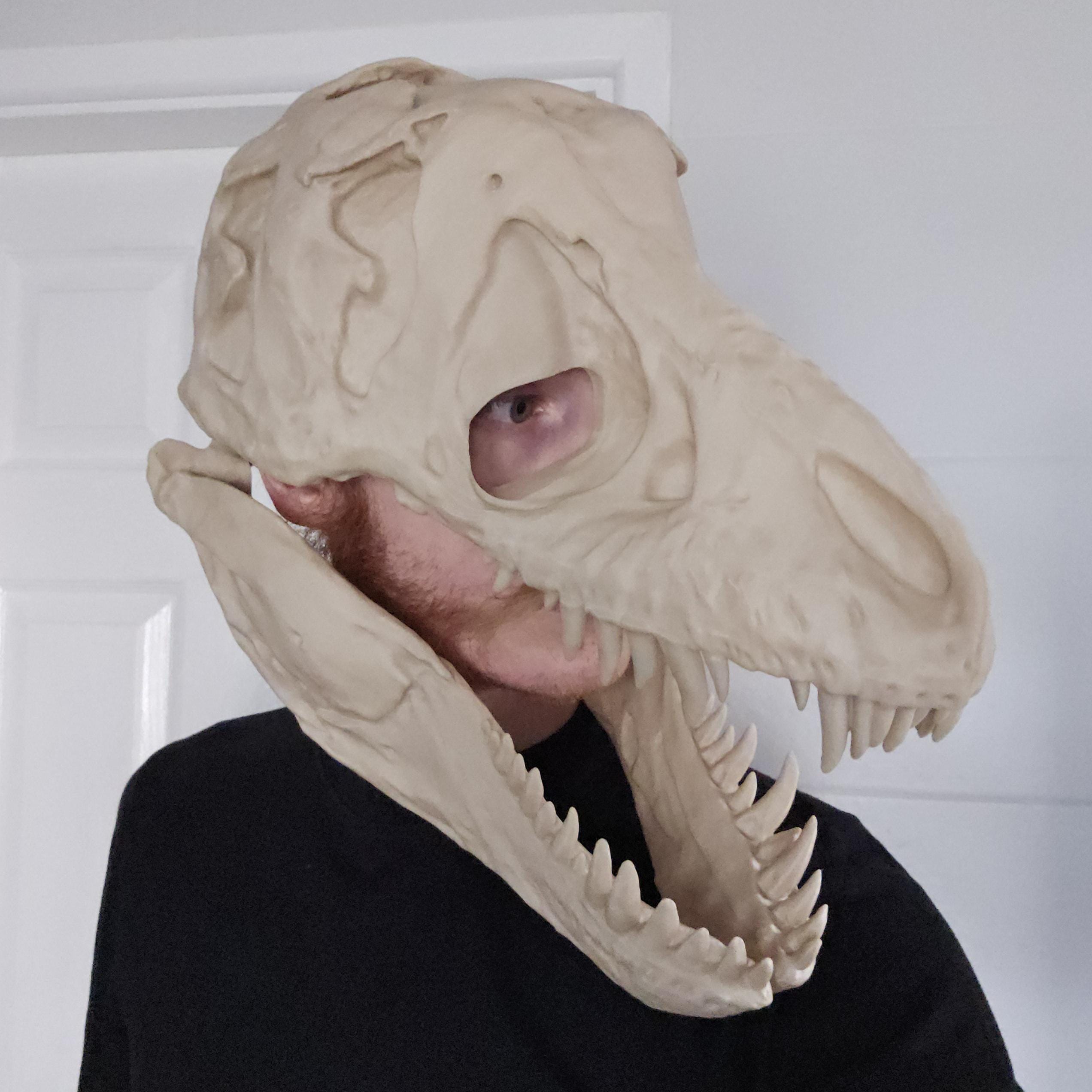 Wearable T-Rex Skull Mask - Lightweight & Accurate - Moving Jaw